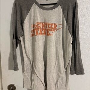 Gray and White Raglan Sleeve Volunteer State Shirt